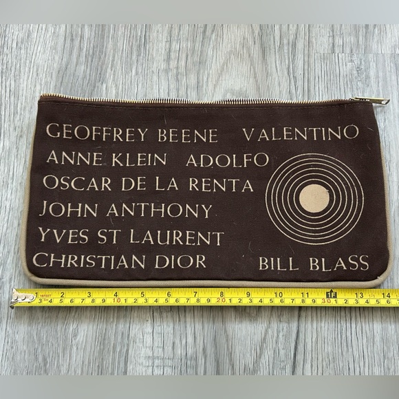 Brown Designer Name Print Large Cosmetic Bag - Picture 2 of 7